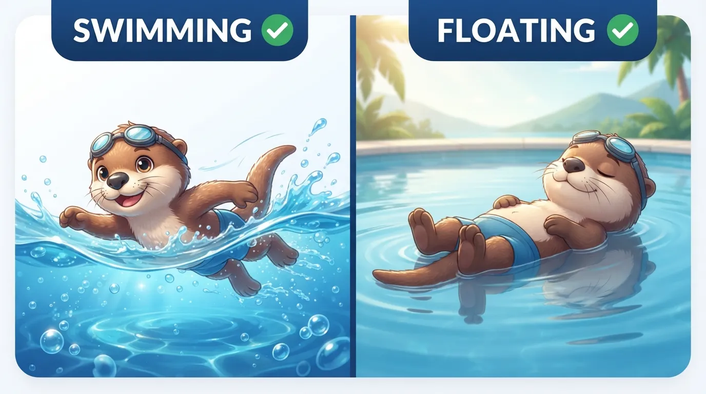 swimming or floating