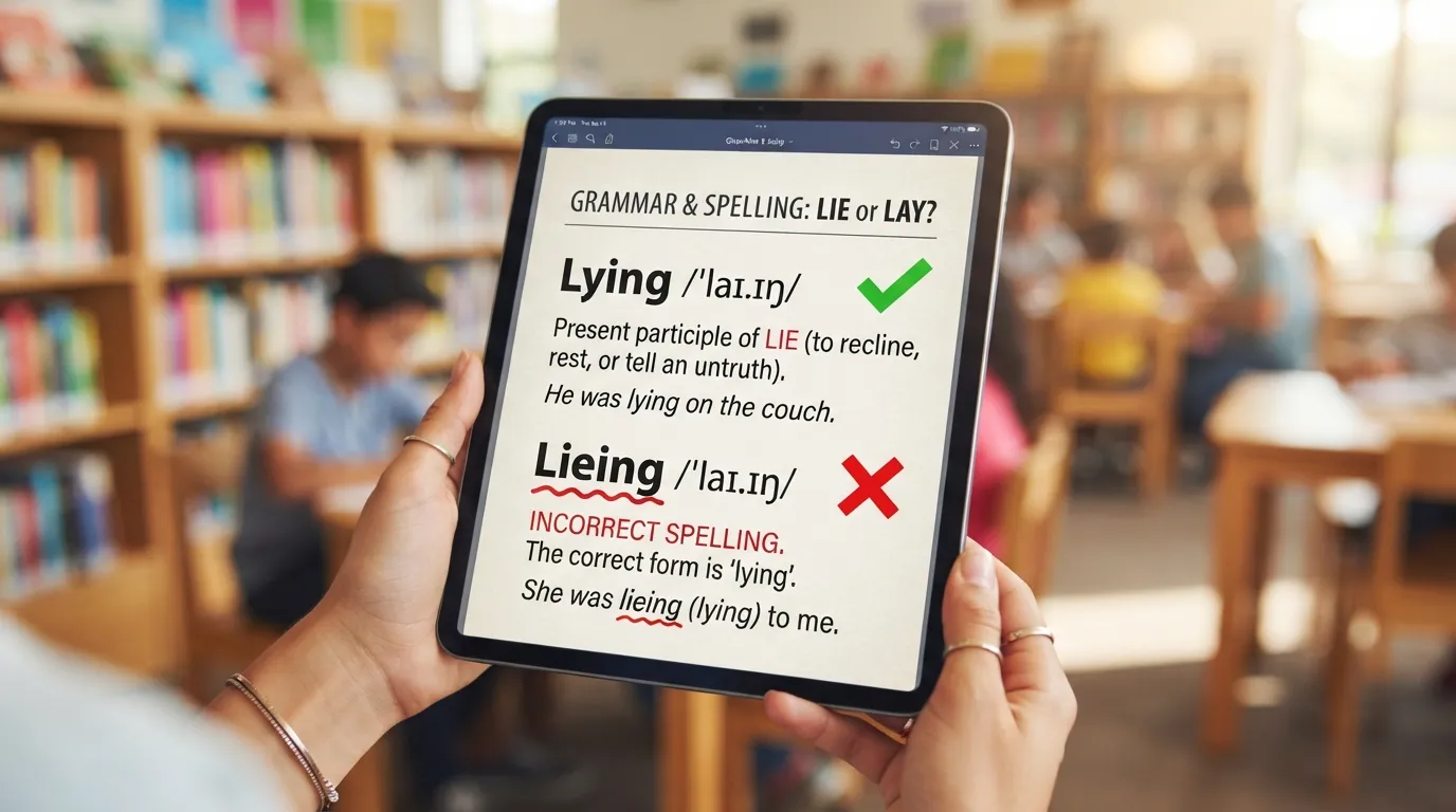 lying or lieing