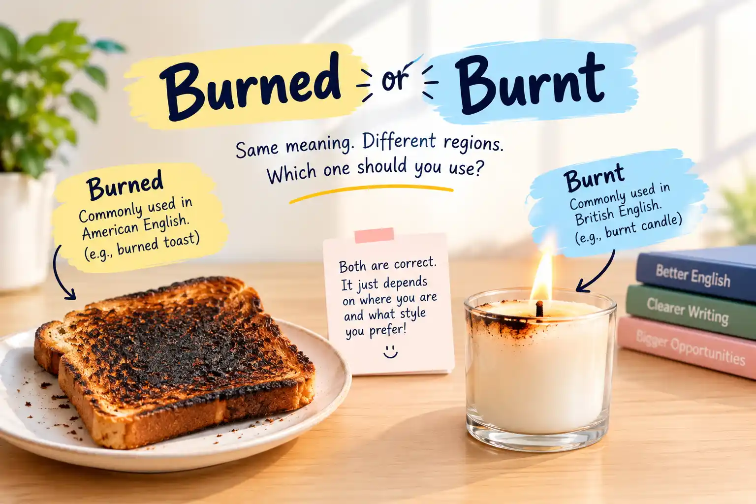 burned or burnt
